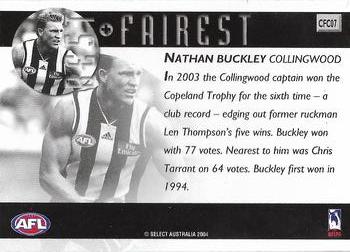 2004 Select Ovation - Best & Fairest #BF2 Nathan Buckley Back